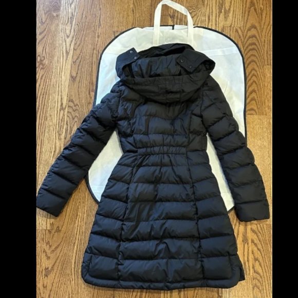 Moncler Flammette Womens High Neck Puffer Coat Black Size 0 (Parka Winter, Down) - Picture 4 of 7